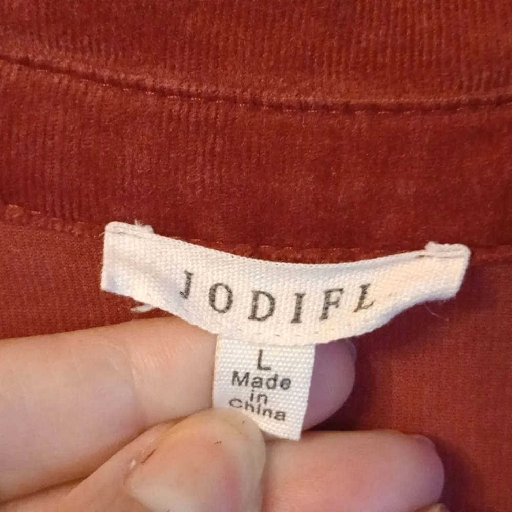 Jodifl Corduroy Peplum tiered Mini Boho Western Dress Size L - Picture 5 of 11